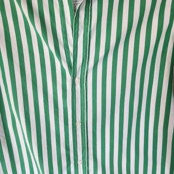 New $280 Frank & Eileen Frank Cotton Button Down Green Striped Collared Size XS - Picture 10 of 10